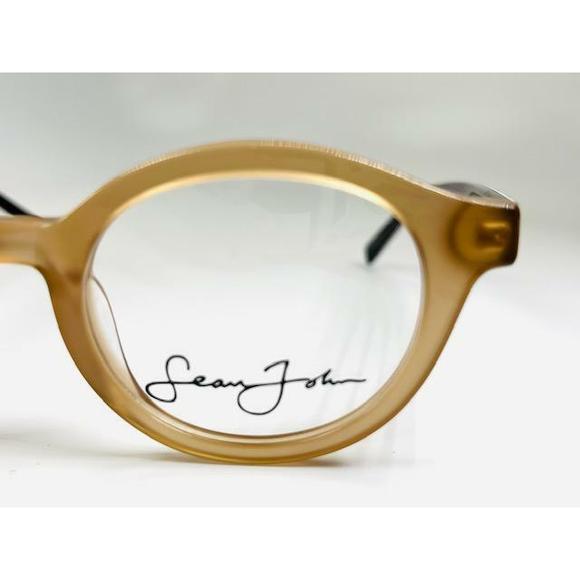 New SEAN JOHN SJO 6028E 278 Sand Eyeglasses with Snake Skin Temples 48/23/145